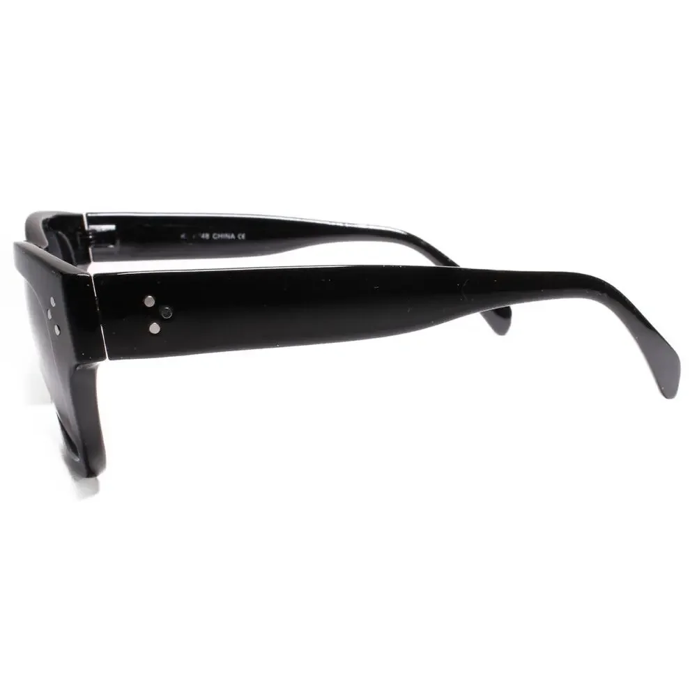 Designer Swag Hip Hop Mens Womens Horn Rimmed Rectangle Sunglasses Black Frame